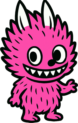 Pink labubu.
In-Game asset.  2d.  High contrast.  No shadows