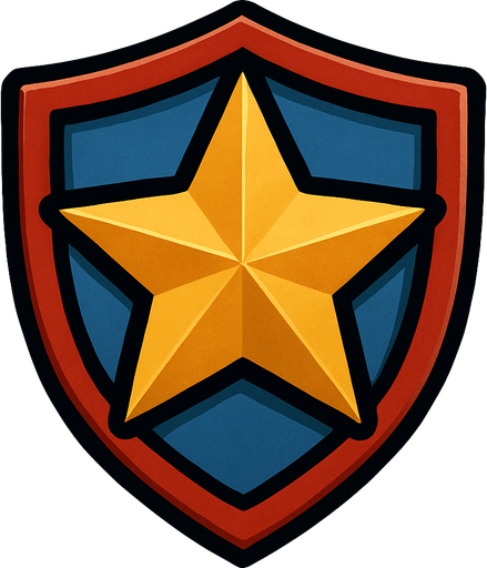 star shield.
In-Game asset.  2d.  High contrast.  No shadows