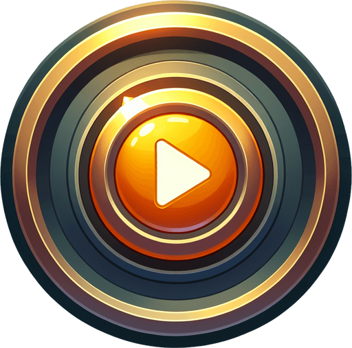 button play.
Single Game Texture. In-Game asset. 2d. Blank background. High contrast. No shadows.