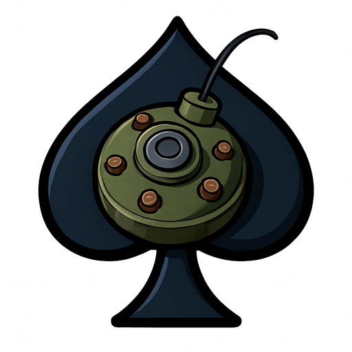 Just the spade from this image with a land mine in the center of it.