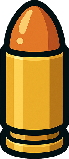 Bullet.
In-Game asset.  2d.  High contrast.  No shadows