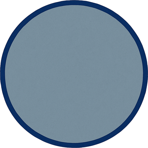 crea la imagen de un circulo azul grisaseo simple y contorno azul fuerte.