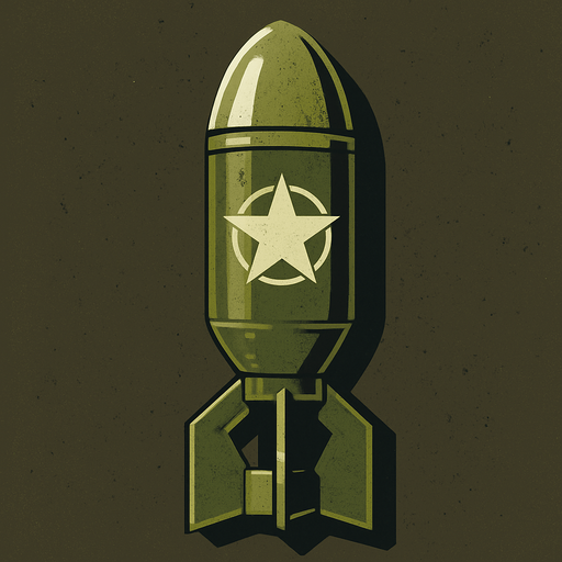 WW2 bomb.
In-Game asset.  2d.  High contrast.  No shadows