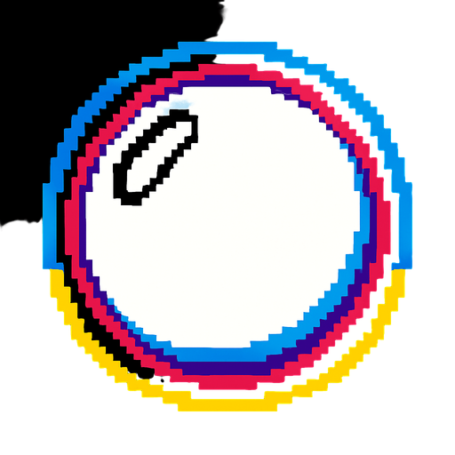 A white bubble. 80s arcade machine graphics..
In-Game asset.  2d.  High contrast.  No shadows