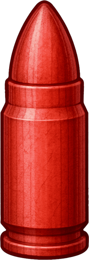 Bullet realistic icon light red color
In-Game asset.  2d.  High contrast.  No shadows
