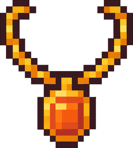 pixel necklace.
In-Game asset.  2d.  High contrast.  No shadows