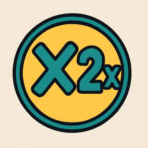 X2 signal.
In-Game asset.  2d.  No shadows. cartoon. simple