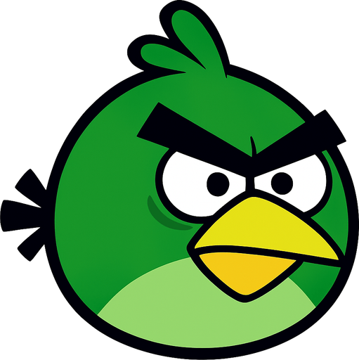 Yeşil angry birds olsun.
In-Game asset.  2d.  High contrast.  No shadows