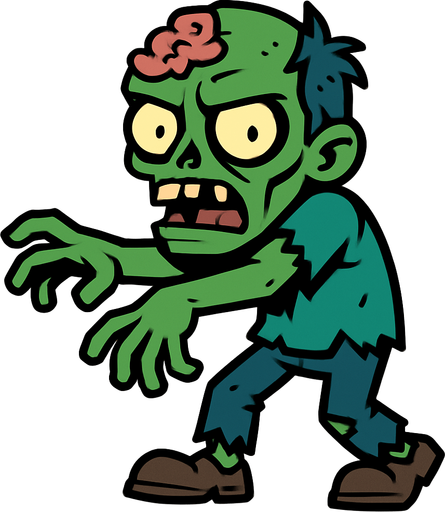 Zombie.
In-Game asset.  2d.  High contrast.  No shadows