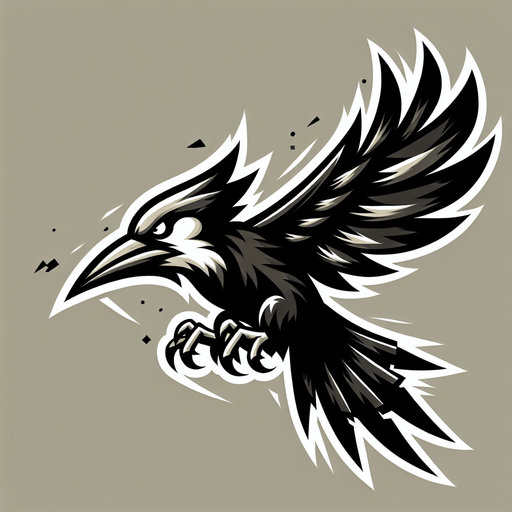 flyin evil woodpecker bird.
Single Game Texture.  In-Game asset.  2d.  Blank background.  High contrast.  No shadows