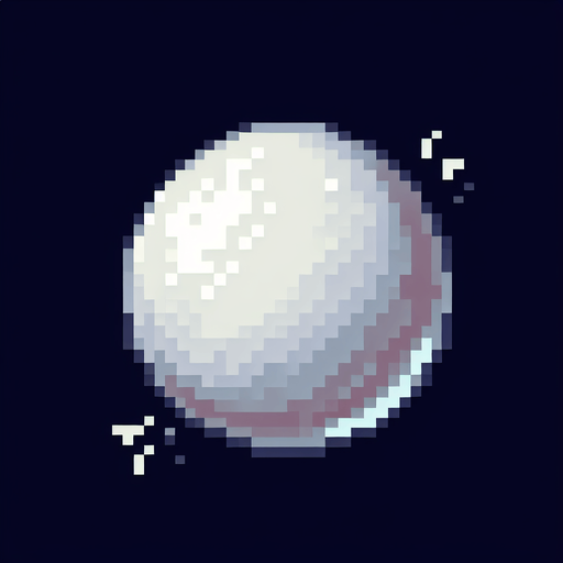 pixel art of a white orb.
Single Game Texture. In-Game asset. 2d. Blank background. High contrast. No shadows.