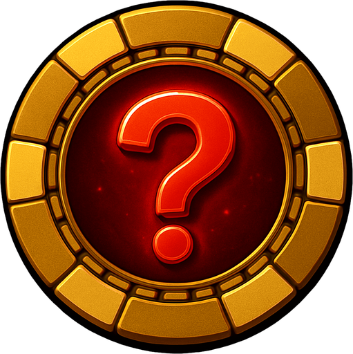 Change the image of the shield in the center into a red question mark lined with gold.
