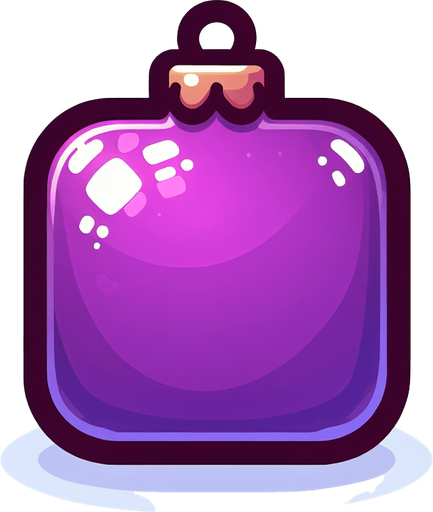 Perfectly square purple Christmas decoration. Cartoon. Cute art style