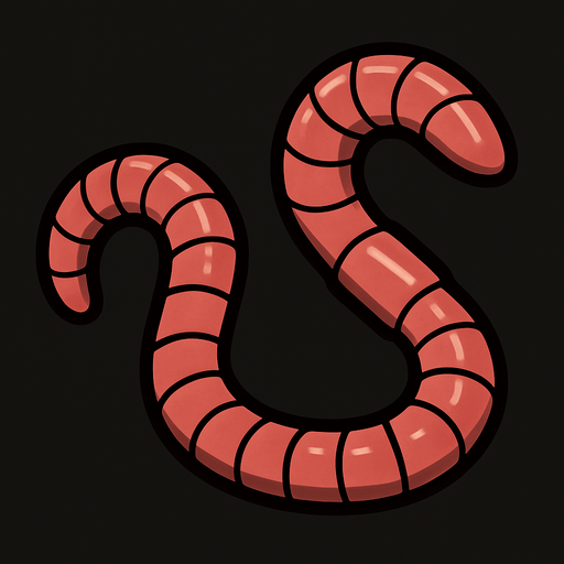 earthworm.
In-Game asset.  2d.  High contrast.  No shadows