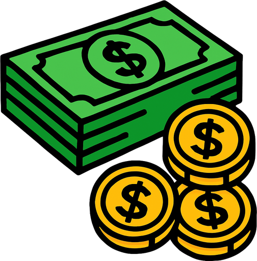 money.
In-Game asset.  2d.  High contrast.  No shadows