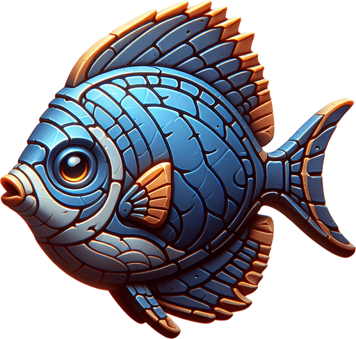 A realistic tangfish.
Single Game Texture. In-Game asset. 2d. Blank background. High contrast. No shadows.