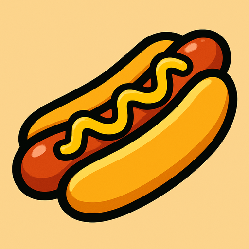 hotdog.
In-Game asset.  2d.  High contrast.  No shadows