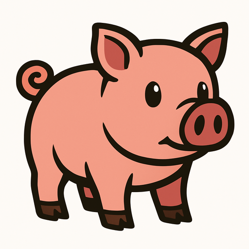 Pig.
In-Game asset.  2d.  High contrast.  No shadows