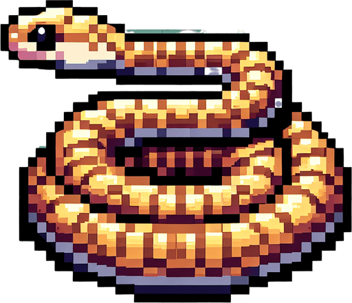 perspective of a simple snake rolled up on itself..
video game sprite