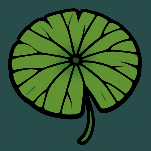 daun teratai.
In-Game asset.  2d.  High contrast.  No shadows