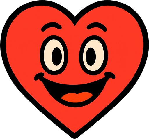 cartoon heart.
In-Game asset.  2d.  High contrast.  No shadows
