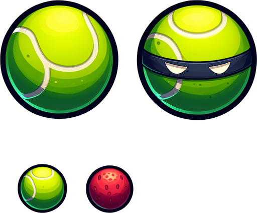 Тенисный мячик разрезыный и неращрещаный для игры похожой на фрукт ниндзя они как будто разные объекты 2д игра.
Single Game Texture. In-Game asset. 2d. Blank background. High contrast. No shadows.