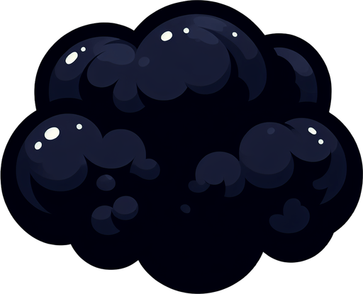 Облако, мультяшное, без обводки, темное.
Single Game Texture.  In-Game asset.  2d.  Blank background.  High contrast.  No shadows