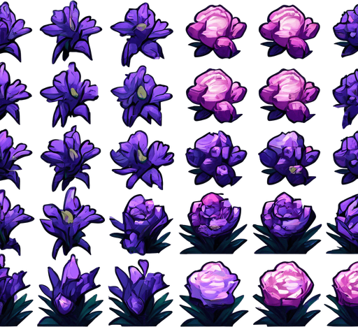 make the flowers all green