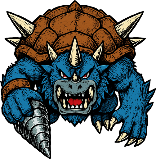 Zudomon, visto desde arriba, calidad y detalles altamente épicos, fidelidad al concepto original
In-Game asset.  2d.  High contrast.  No shadows