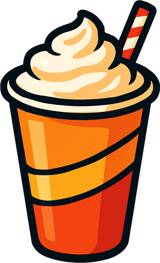 a fast food milkshake.
In-Game asset.  2d.  High contrast.  No shadows