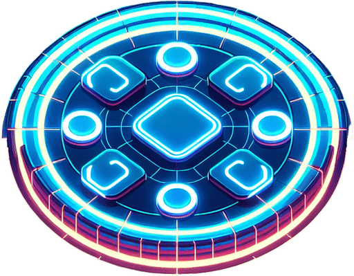 Design: Square or circular glowing pads that react when hit.

Effect: A pulse effect when the ball lands perfectly.

Variations: Different colors per beat type (e.g., blue for normal, red for speed boosts)..
Single Game Texture.  In-Game asset.  2d.  Blank background.  High contrast.  No shadows