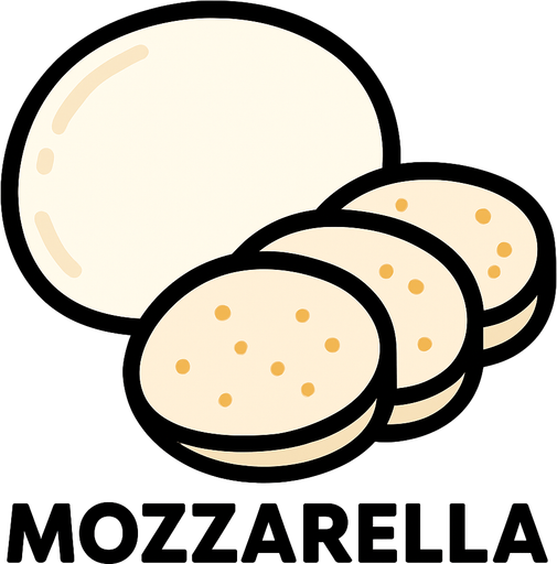Mozzarella.
In-Game asset.  2d.  High contrast.  No shadows