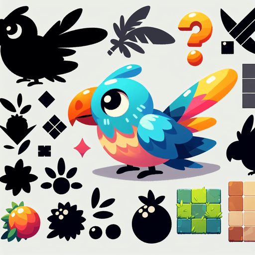Bird.
Single Game Texture. In-Game asset. 2d. Blank background. High contrast. No shadows.