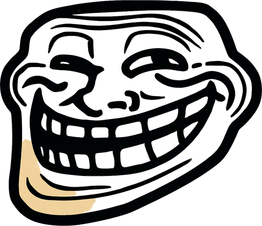 Trollface.
In-Game asset.  2d.  High contrast.  No shadows