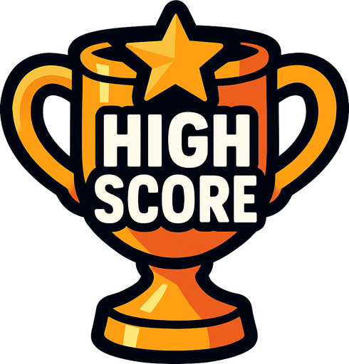 En yüksek skoru gösteren kupa logosu.
In-Game asset.  High contrast.  No shadows