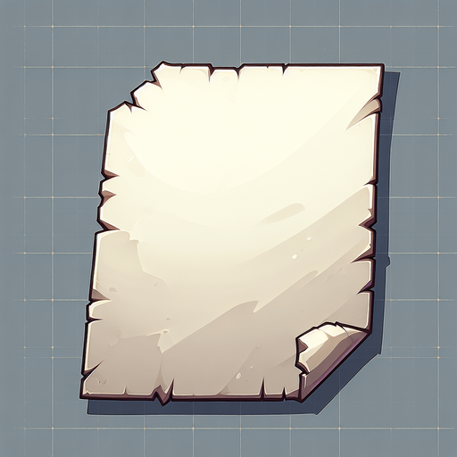 Scrap of paper, horizontal, blank, torn edge
Single Game Texture. In-Game asset. 2d. Blank background. High contrast. No shadows.