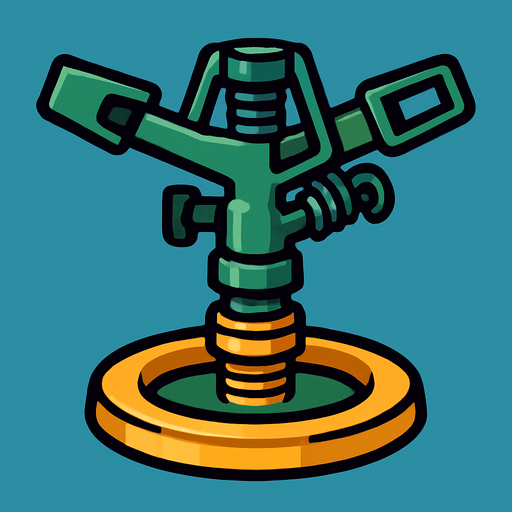 sprinkler.
In-Game asset.  2d.  High contrast.  No shadows