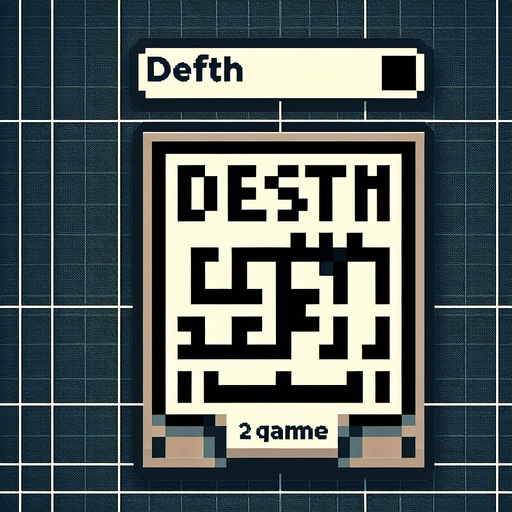 text. 8-bit. reads: DEPTH.
Single Game Texture. In-Game asset. 2d. Blank background. High contrast. No shadows.