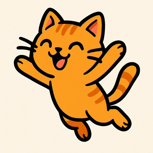 havada atlayan tatlı bir kedi çiz.
In-Game asset.  2d.  High contrast.  No shadows