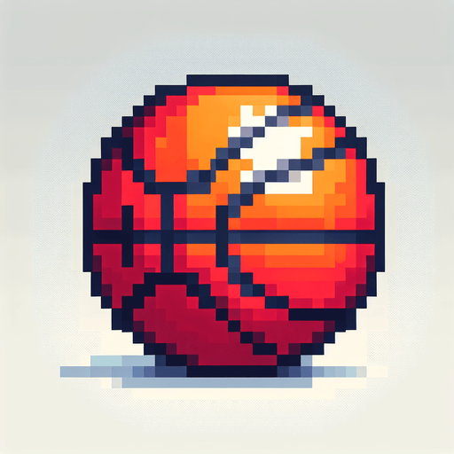 basketball ball. pixelated. 8 bit.
Single Game Texture. In-Game asset. 2d. Blank background. High contrast. No shadows.