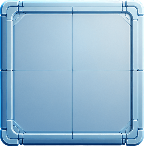 Blue-Tinted Tile: A clean and sleek tile design, consisting of a perfect square with a soft blue surface. A barely noticeable, thin blue border defines the edges, maintaining a smooth and minimal aesthetic. The tile is blank and pristine, embodying futuristic simplicity.
Single Game Texture. In-Game asset. 2d. Blank background. High contrast. No shadows.
