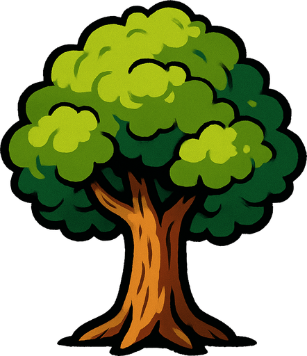Ağaç.
In-Game asset.  2d.  High contrast.  No shadows
