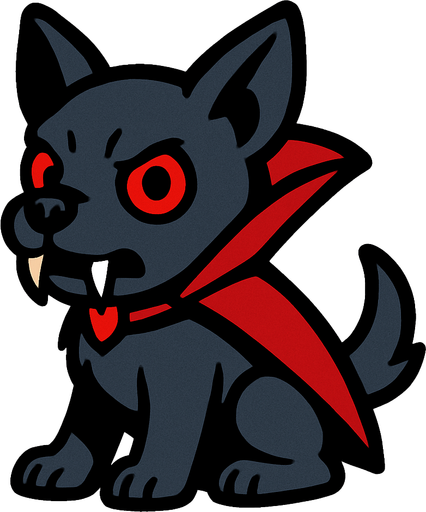 Chiot vampire.
In-Game asset.  2d.  High contrast.  No shadows