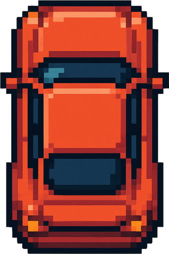 Pixel art Araba kuş bakışı şeklinde olsun.
In-Game asset.  2d.  High contrast.  No shadows