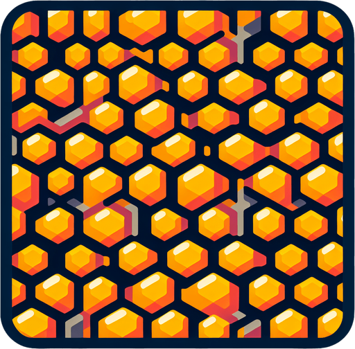beehive patter 2d color.
Single Game Texture.  In-Game asset.  2d.  Blank background.  High contrast.  No shadows