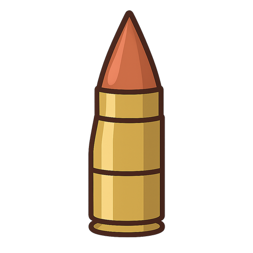 bullet. No background. Transparent background. Blank background. No shadows. 2d. In-Game asset. flat