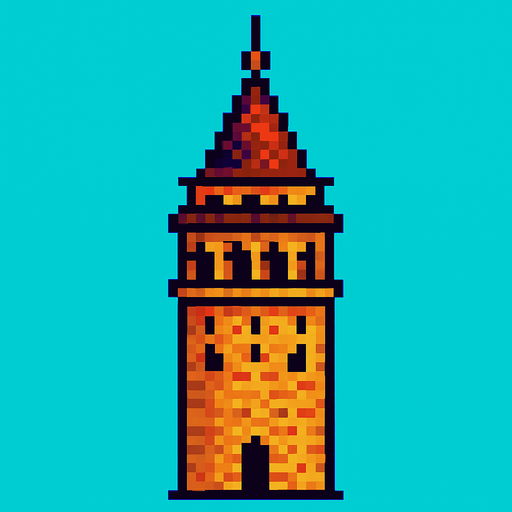 pixel art askari kule.
In-Game asset.  2d.  High contrast.  No shadows