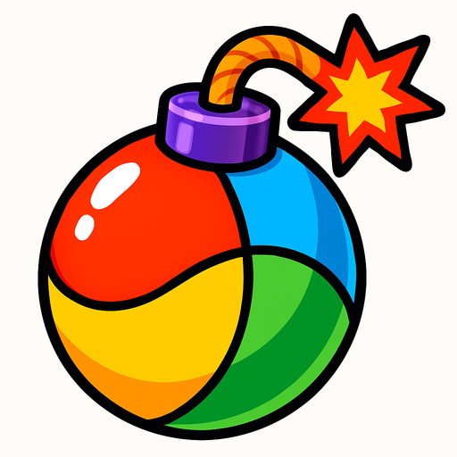 Renkli süper bomba.
In-Game asset.  2d.  High contrast.  No shadows