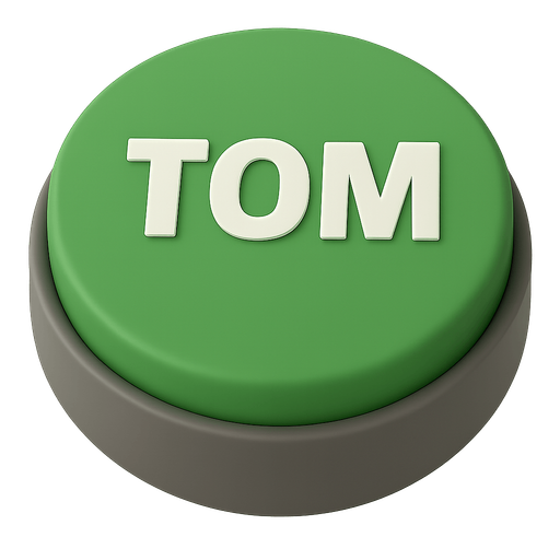 birebir aynısı sadece SNARE yerine TOM yazsın ve butonunun rengi yeşil olsun. ve yazı paralel bir şekilde düz hizada olsun  Transparent background. Blank background.