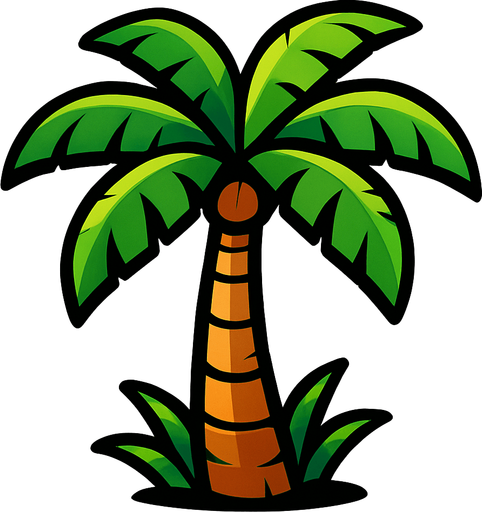 palm tree.
In-Game asset.  2d.  High contrast.  No shadows